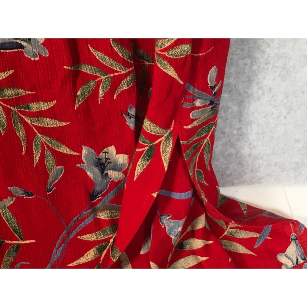 Vintage Rabbit Rabbit Rabbit Red Floral  Layered Lightweight Maxidress Size 10M - Picture 13 of 16